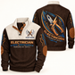 Personalized Electrician Sports Sweatshirt - Heritage Collar - Brown