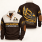 Personalized Excavator Operator Sports Sweatshirt - Heritage Collar - Brown