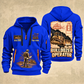 Bulldozer Operator Blueprint Quarter Zip Hoodie in Blue, front and back views with tracked bulldozer engineering artwork and sample since 2005 and Your name lettering.