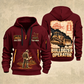 Bulldozer Operator Blueprint Quarter Zip Hoodie in Wine Red, front and back views with tracked bulldozer engineering artwork and sample since 2005 and Your name lettering.