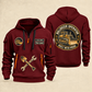 Bulldozer Operator Built with Pride Quarter Zip Hoodie in Wine Red, front and back, with tracked bulldozer artwork and printed since 2005 and Your name samples