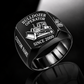 Bulldozer Operator Trade Emblem ring in Black, with tracked bulldozer artwork and sample CUSTOM NAME and SINCE 2000 engraving.