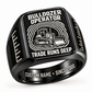 Bulldozer Operator Trade Runs Deep Signet Ring – Black with CUSTOM NAME and SINCE 2000