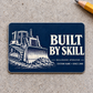 Bulldozer Operator Built by Skill Aluminum Wallet Card – product view with CUSTOM NAME and SINCE 2000