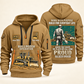 Bulldozer Operator Built for the Everyday Quarter-Zip Hoodie in Khaki, source-supported front and back views with tracked bulldozers, broad blades, grading-plan artwork, an operator, and Your name and since 2005 sample text.