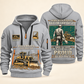 Bulldozer Operator Built for the Everyday Quarter-Zip Hoodie in Light Grey, source-supported front and back views with tracked bulldozers, broad blades, grading-plan artwork, an operator, and Your name and since 2005 sample text.