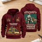 Bulldozer Operator Built for the Everyday Quarter-Zip Hoodie in Wine Red, source-supported overlapping front and back views on a planning workbench with tracked bulldozers, operator artwork, and Your name and since 2005 sample text.