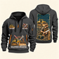 Bulldozer Operator Daily Groundwork Quarter-Zip Hoodie in Gray, complete front and back views