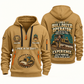 Bulldozer Operator Experience Keeps Working Quarter-Zip Hoodie in Khaki, complete original overlapping front and back views, bulldozer blade and crawler-track artwork; sample Your name and since 2005 lettering.