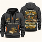 Bulldozer Operator Old School Know-How quarter-zip hoodie in Gray, front and back, fixed sample name and year artwork