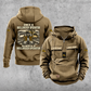 Bulldozer Operator Once and Always Vintage Hoodie in Kaki, front and back views with boots, tracked-bulldozer and earthwork artwork, and illustrative sample text CUSTOM NAME and SINCE 2000.
