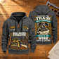 Bulldozer Operator Pride in the Trade quarter-zip hoodie in Gray, front and back, tracked bulldozer and blade, grade-plan shield, Your name and since 2005 sample artwork.
