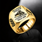 Bulldozer Operator Signature Crest ring in Gold with tracked bulldozer artwork, track-shoe and blade shoulder motifs, and source sample name and year engraving