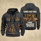 Bulldozer Operator Earned Every Grade Quarter-Zip Hoodie in Gray, front and back views, with work boots, tracked bulldozer and maintenance-tool artwork