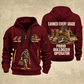 Bulldozer Operator Earned Every Grade Quarter-Zip Hoodie in Wine Red, front and back views, with work boots, tracked bulldozer and maintenance-tool artwork