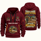 Bulldozer Operator Hands That Power Quarter-Zip Hoodie in Wine Red, front and back views with bulldozer operator artwork and sample name and year lettering