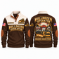 Bulldozer Operator Main Street Grade Sports Sweatshirt in Brown, front and back views with tracked bulldozer artwork and Grading Main Street lettering