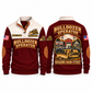 Bulldozer Operator Main Street Grade Sports Sweatshirt in Jujube Red, front and back views with tracked bulldozer artwork and Grading Main Street lettering