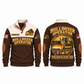 Bulldozer Operator Precision Grade Sports Sweatshirt in Brown, front and back with broad-blade tracked dozer, grade stake, spirit level and Precision in Every Pass lettering