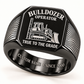 Bulldozer Operator True to the Grade Signet Ring – Black with CUSTOM NAME and SINCE 2000