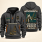 Crane Operator Built For The Everyday Quarter-Zip Hoodie in Gray, full authentic front and back views with matching crane operator tools and equipment artwork, original sample name/year and Built For The Everyday planning theme.