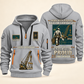 Crane Operator Built For The Everyday Quarter-Zip Hoodie in Light Grey, full authentic front and back views with matching crane operator tools and equipment artwork, original sample name/year and Built For The Everyday planning theme.