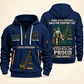 Crane Operator Built For The Everyday Quarter-Zip Hoodie in Navy, full authentic front and back views with matching crane operator tools and equipment artwork, original sample name/year and Built For The Everyday planning theme.