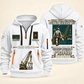 Crane Operator Built For The Everyday Quarter-Zip Hoodie in White, full authentic front and back views with matching crane operator tools and equipment artwork, original sample name/year and Built For The Everyday planning theme.
