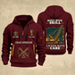 Crane Operator Built With Skill Quarter-Zip Hoodie in Wine Red, full authentic front and back views with matching crane operator tools and equipment artwork, original sample name/year and Built With Skill slogan.