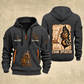 Crane Operator Blueprint Quarter-Zip Hoodie in Gray, authentic overlapping front and back views with crane operator artwork and source sample name/year lettering.