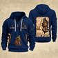 Crane Operator Blueprint Quarter-Zip Hoodie in Navy, authentic overlapping front and back views with crane operator artwork and source sample name/year lettering.