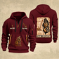 Crane Operator Blueprint Quarter-Zip Hoodie in Wine Red, authentic overlapping front and back views with crane operator artwork and source sample name/year lettering.