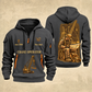 Crane Operator Copper Craft Quarter-Zip Hoodie in Gray, full authentic front and back views with matching crane operator tools and equipment artwork, original sample name/year and Copper Craft planning theme.