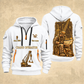 Crane Operator Copper Craft Quarter-Zip Hoodie in White, full authentic front and back views with matching crane operator tools and equipment artwork, original sample name/year and Copper Craft planning theme.