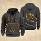 Crane Operator Flow of Craft Quarter-Zip Hoodie in Gray, full authentic front and back views with matching crane operator tools and equipment artwork, original sample name/year and curved gold occupation lettering.