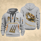 Crane Operator Flow of Craft Quarter-Zip Hoodie in Light Grey, full authentic front and back views with matching crane operator tools and equipment artwork, original sample name/year and curved gold occupation lettering.