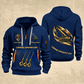 Crane Operator Flow of Craft Quarter-Zip Hoodie in Navy, full authentic front and back views with matching crane operator tools and equipment artwork, original sample name/year and curved gold occupation lettering.