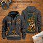 Crane Operator Daily Groundwork Quarter-Zip Hoodie in Gray, complete original front/back pair with separate genuine front-pocket print detail