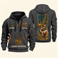 Crane Operator Daily Groundwork Quarter-Zip Hoodie in Gray, complete front and back views