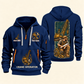 Crane Operator Daily Groundwork Quarter-Zip Hoodie in Navy, complete front and back views