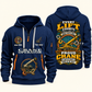 Crane Operator Every Lift Counts Quarter-Zip Hoodie in Navy, authentic overlapping front and back views with crane operator artwork and source sample name/year lettering.