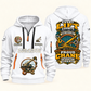 Crane Operator Every Lift Counts Quarter-Zip Hoodie in White, authentic overlapping front and back views with crane operator artwork and source sample name/year lettering.