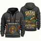Crane Operator Experience Keeps Working Quarter-Zip Hoodie in Gray, authentic overlapping front and back views with crane operator artwork and source sample name/year lettering.