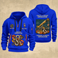 Crane Operator Proud of the Trade Quarter-Zip Hoodie in Blue, full authentic front and back views with matching crane operator tools and equipment artwork, original sample name/year and once-and-always trade motto.