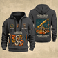 Crane Operator Proud of the Trade Quarter-Zip Hoodie in Gray, full authentic front and back views with matching crane operator tools and equipment artwork, original sample name/year and once-and-always trade motto.