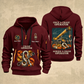 Crane Operator Proud of the Trade Quarter-Zip Hoodie in Wine Red, full authentic front and back views with matching crane operator tools and equipment artwork, original sample name/year and once-and-always trade motto.