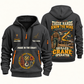 Crane Operator Hands That Power Quarter-Zip Hoodie in Gray, authentic overlapping front and back views with crane operator artwork and source sample name/year lettering.