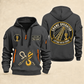 Crane Operator Lifting with Pride quarter-zip hoodie in Gray, front and back views with crane boom, hook and rigging artwork; Your name and since 2005 are sample labels.