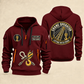 Crane Operator Lifting with Pride quarter-zip hoodie in Wine Red, front and back views with crane boom, hook and rigging artwork; Your name and since 2005 are sample labels.