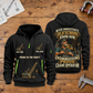 Crane Operator Old School Know-How quarter-zip hoodie in Black, front and back, fixed sample name and year artwork